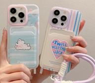 [해외] 아이폰17케이스 한풍 카드 케이스 Iphone15pro 만화 휴대 전화 케이스 애플 16