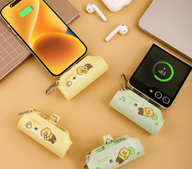 춘식이 C타입 도킹형 보조배터리 5000mAh 휴대용 여행 고속 충전 무선 보조배터리 대요량 도킹형 잔량표시